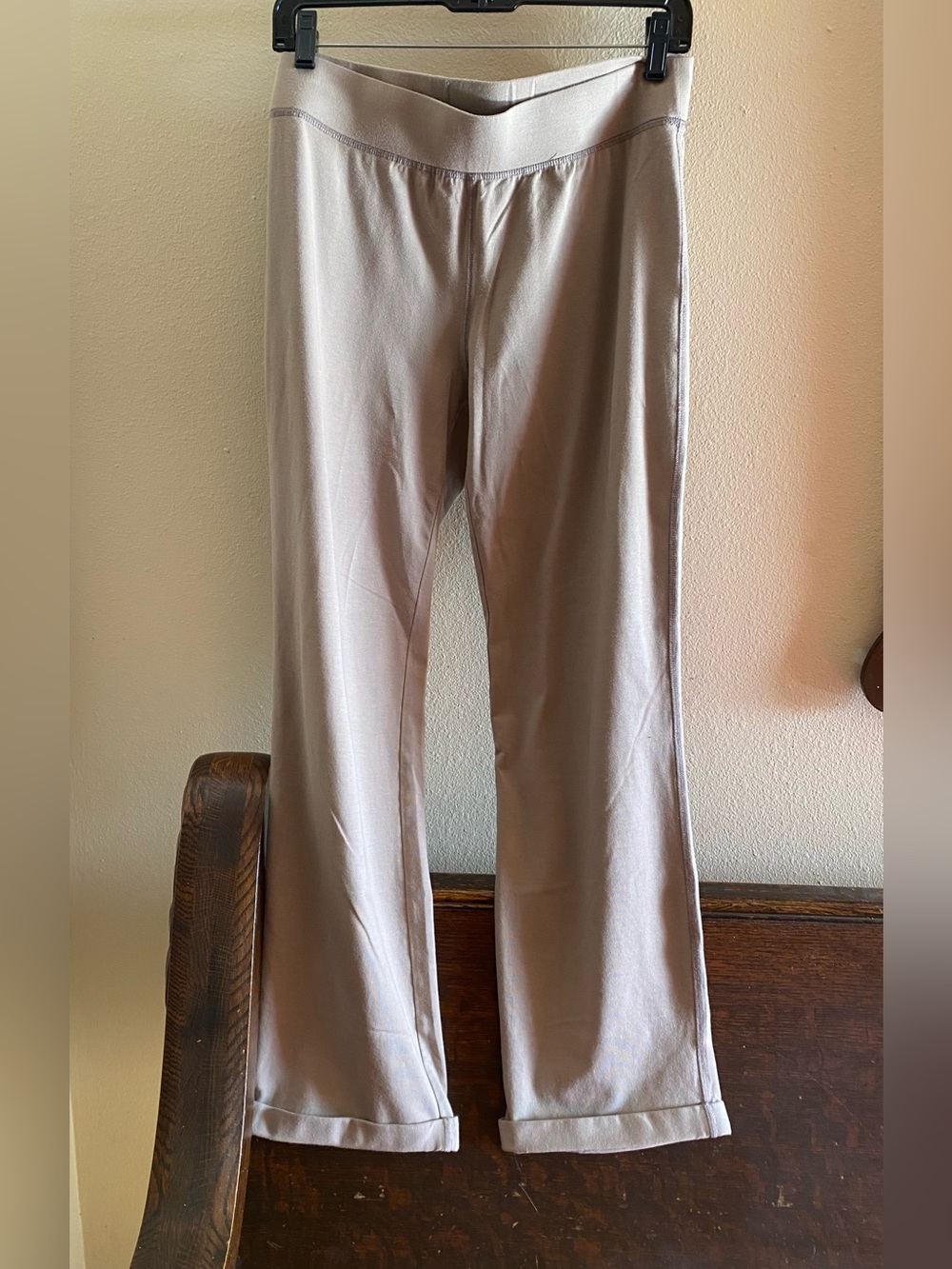 Eileen Fisher Organic Cotton Beige Pull On Cuffed Pants